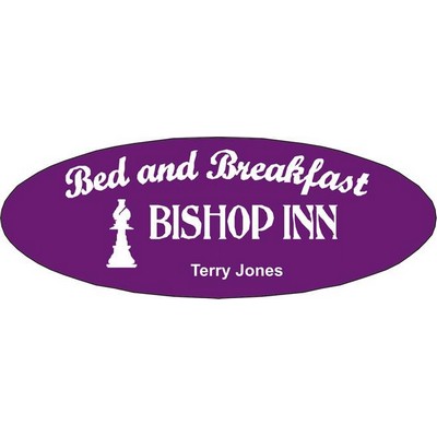 Name Badge - Laser Engraved - Oval - 1-1/16" x 2-3/16"